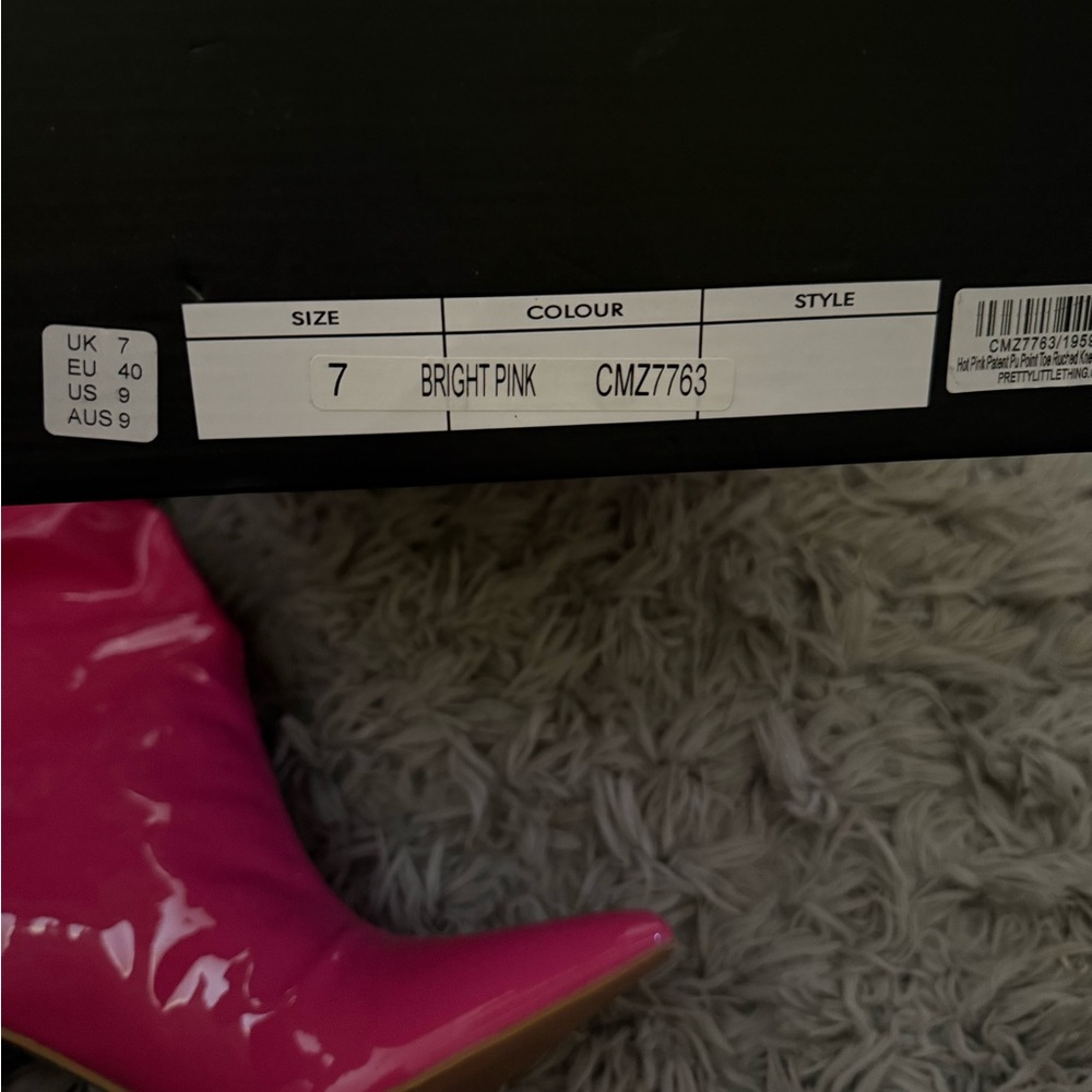 Prettylittlething Hot Pink Heeled Boots View 3